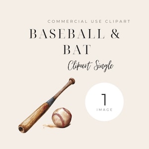Baseball und Fledermaus Clipart Single, Qualität transparente Png, Aquarell Kunst, digitaler Download, Kartenherstellung, Mixed Media, digitales Papier Handwerk
