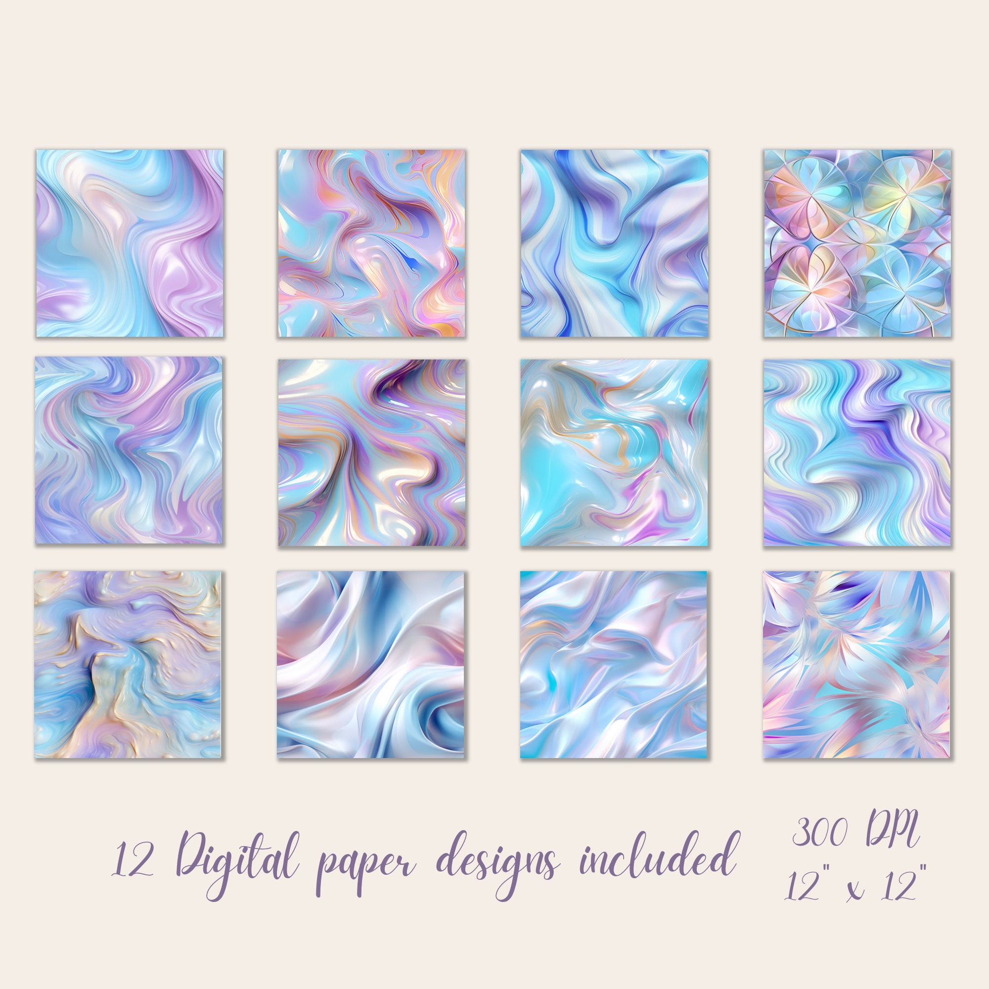 Iridescent Pearl Seamless Digital Paper Continuous Mother of Pearl ...