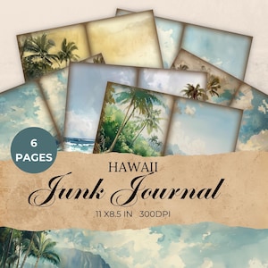 Hawaii Junk Journal Kit Hawaii Pages Printable Junk Journal Folio Ephemera Junk Journal Nature Junk Journal Hawaiian Beach Fussy Cuts Tag