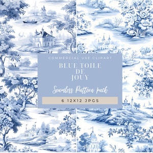 Français clipart floral bleu, clipart toile de jouy, motifs floraux sans couture, roses, pivoine, dessins Français, dessin au trait, motifs sans couture