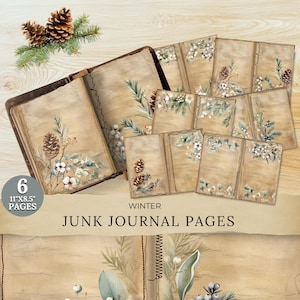 Winter Botanicals Junk Journal Kit, Winter Botanical Junk Journal, Winter Junk Journal Kit, Winter Wonderland Junk Journal Kit Ephemera