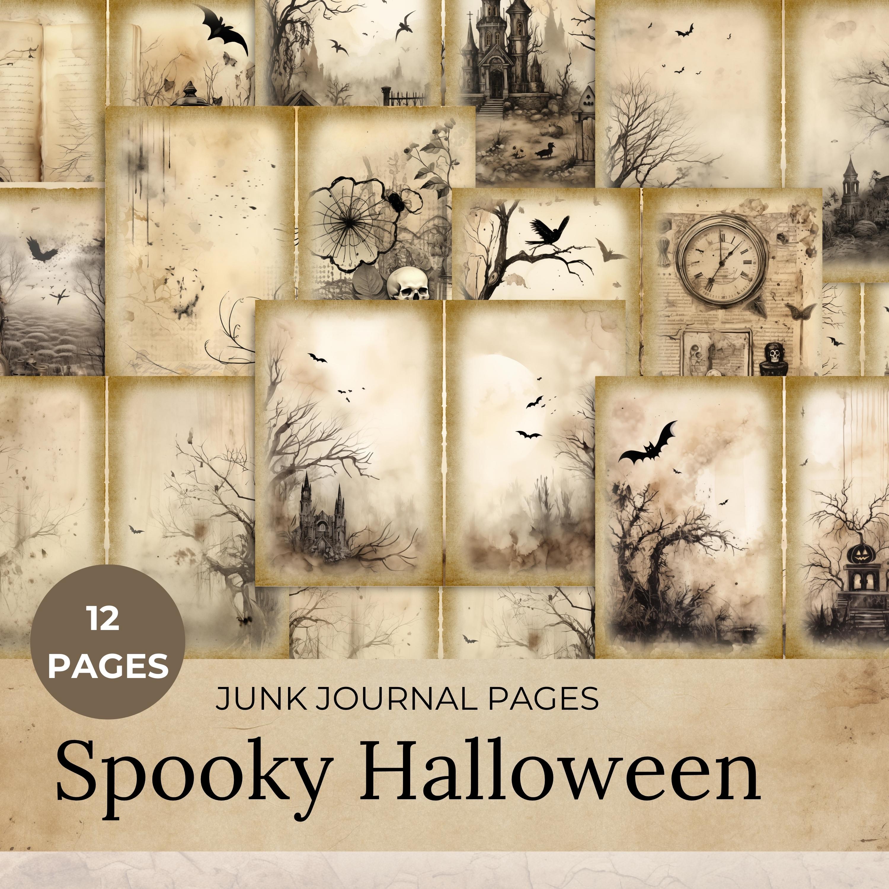 Spooky Halloween Junk Journal Kit,vintage Goth Ephemera ,dark Forest ...