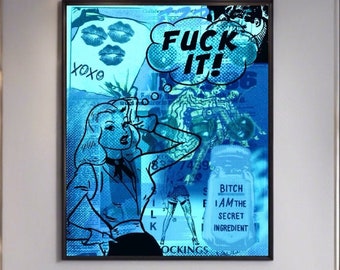 F it!- blue digital print