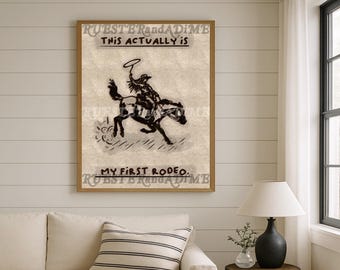 Vintage Western Cowgirl Poster - Retro Rodeo Printable Art - Country ...