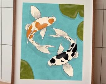 Koi vissen digitale print