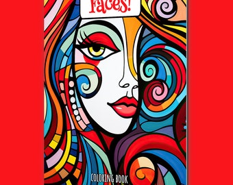 Libro para colorear de rostros de Picasso: Arte cubista único, para adultos y adolescentes (60 páginas)