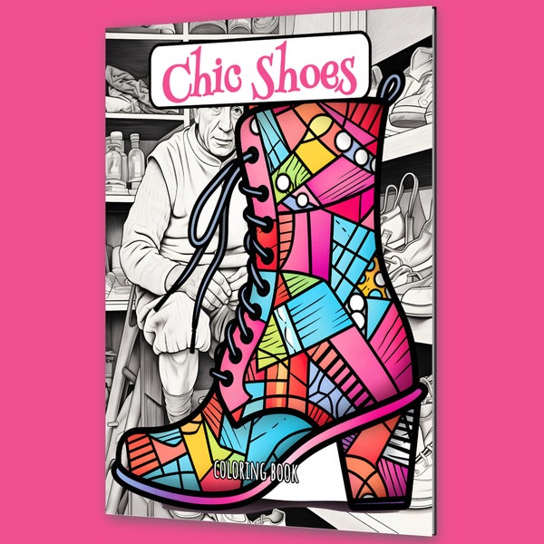 Coloring Book Pages : Chic Shoes Picasso - (55) / Heel Boot Sandal Boot Sneaker Color Line Circle Square Shape Man Woman Inspiration Adult