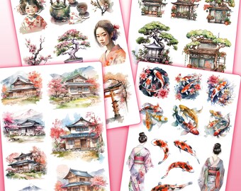 Planches Stickers thème Japon traditionnel