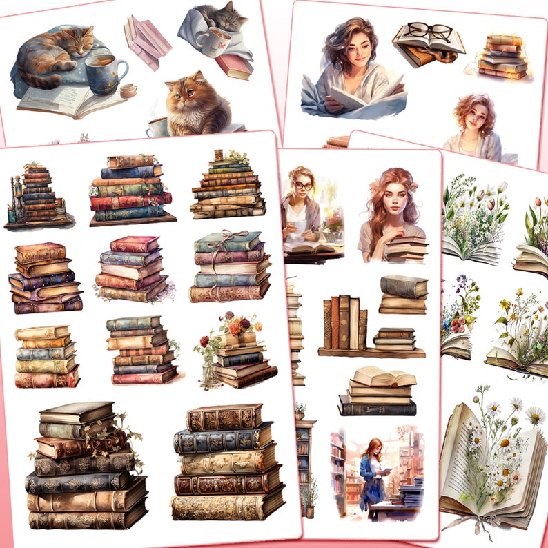 Planches Stickers Livres et lecture image 1