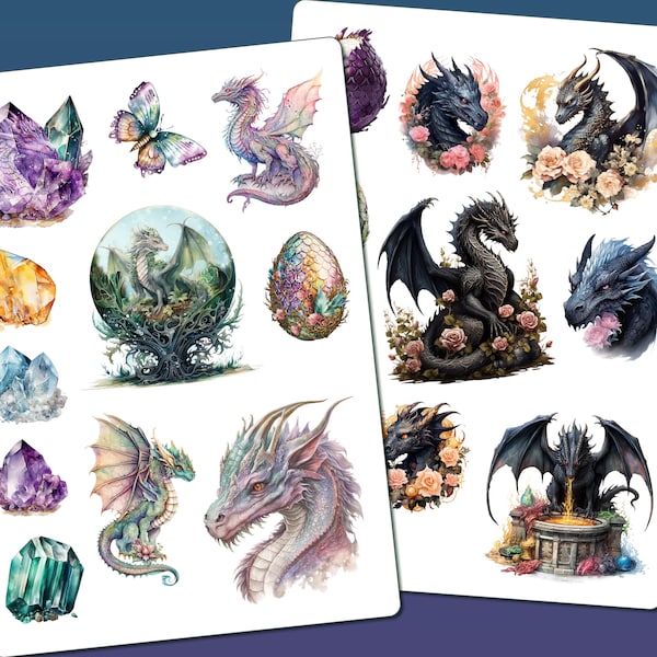 Planches stickers dragons