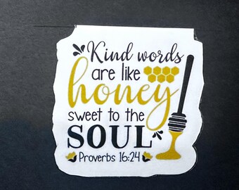 Marcador magnético de panal con palabras amables / Versículo bíblico Proverbios 16:24
