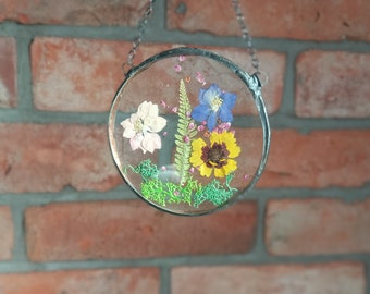 Suncatcher, Pressed Flower Frame, Dried Flowers frame Pressed Flowers real Flowers Necklace Pressed Flowers Frame Botanical