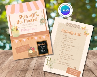 She's Off the Market Bachelorette Party Invitation Template (Digital Download)