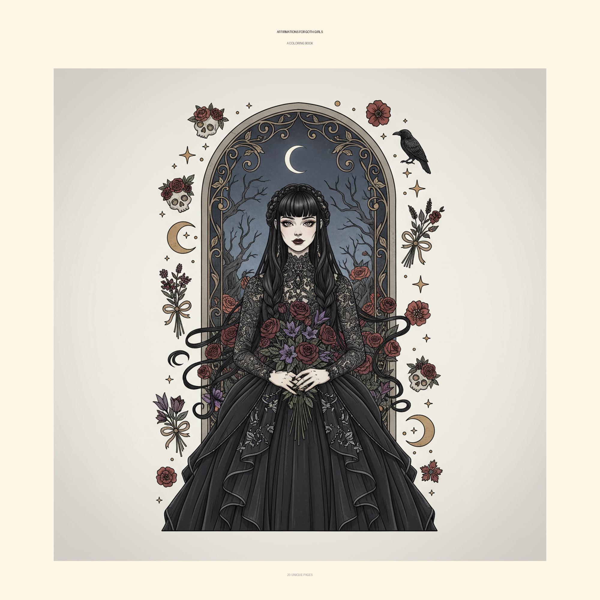 Goth Girl Affirmations Coloring Book – Dark Feminine Witchy Art ...