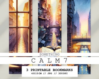 3 Printable Watercolor Bookmarks | Printable bookmarks | Digital Art | Digital Products | Digital Download | JPG | Bookmark set