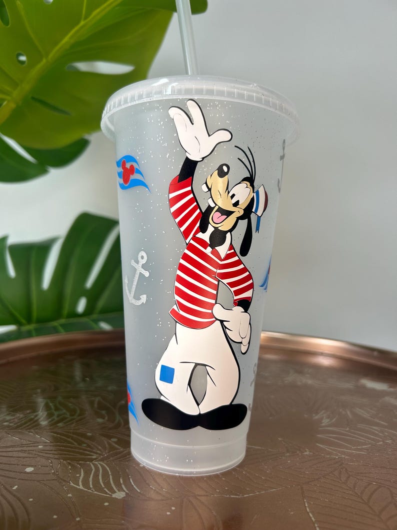 Goofy in Cruise Uniform Inspired Cup Fish Extender Disney Cruise Gift