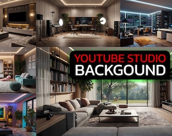 Digital YouTube Studio Background - Horizontal & Vertical Formats, 3 Themes: Trader, General Show, Children&#39;s Show