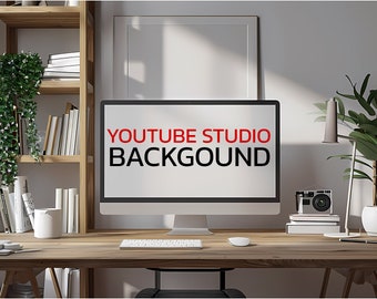 Digital YouTube Studio Background - Professional Virtual Backdrop for Video Creators, Streamers, and Vloggers - High-Resolution