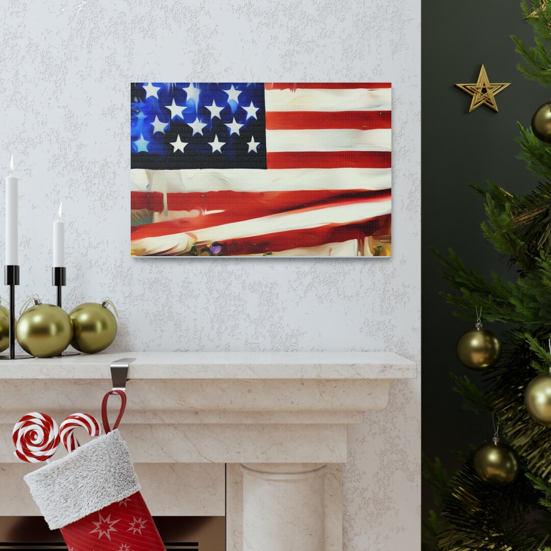 American Flag Wall Art Flag Wall Art American Flag Canvas Etsy