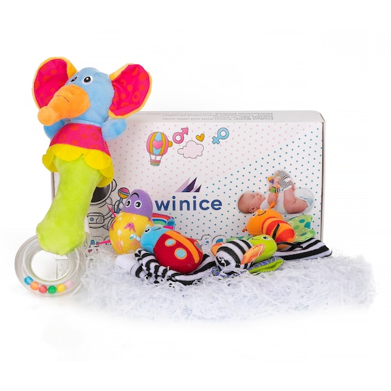Winice Sensory Toys for Babies With BONUS Elephant Hand Rattle
