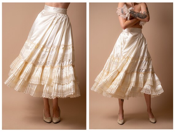 Satin midi skirt clearance 1970
