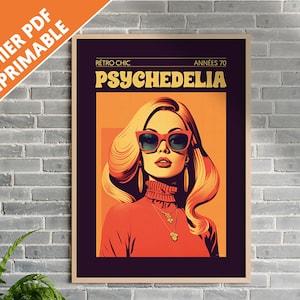 Póster vintage de los años 70 - Archivo pdf imprimible - Isabelle
