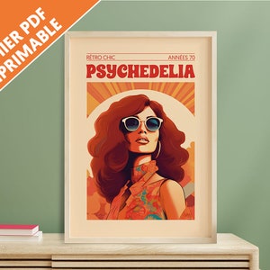 70s vintage poster - Printable pdf file - Sylvie