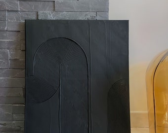 BERLIN black textured painting - 40x50cm