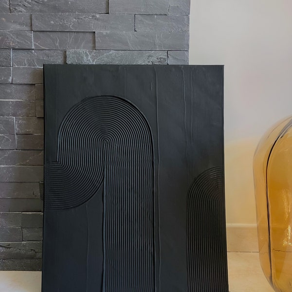 Tableau texturé noir BERLIN - 40x50cm