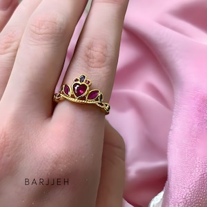 Princess Crown Ring - Gold Or Silver Plated Ring, Adjustable Ring, Jewelry for Weddings and Parties, Gift for Her, Birthday Gift, Women Ring