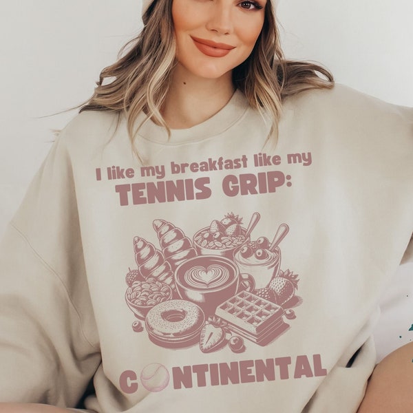 Retro Tennis Sweatshirt Tennis Gift For Her Tennis Player Shirt Tennis Club Sweater Coffee Person Tee Funny Tennis Gift For Breakfast Lover