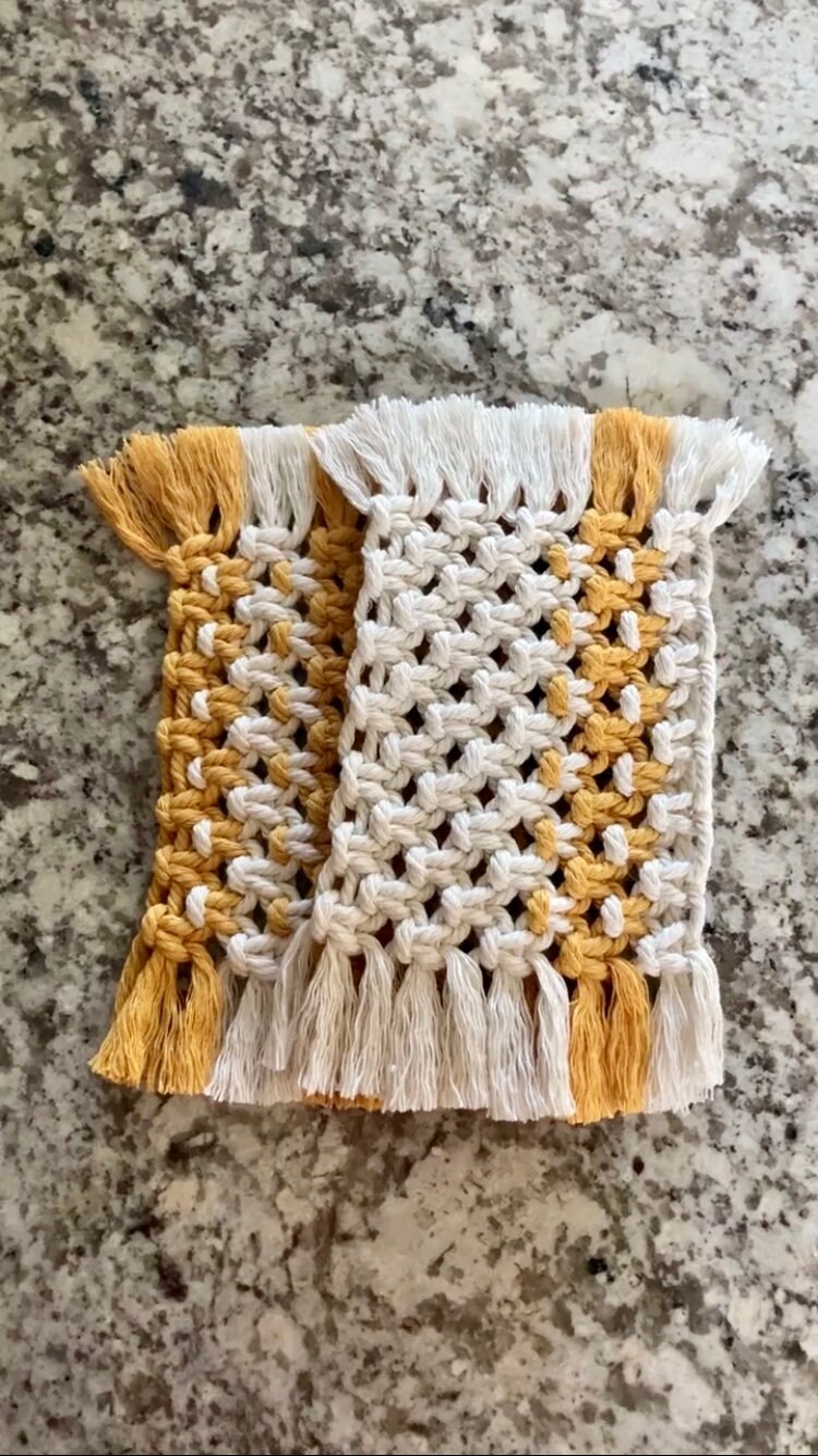 Autumn Macrame Mug Rug Coaster Collection - Etsy