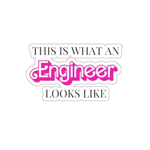 Sticker Zo ziet een ingenieur eruit - Women In STEM feminism feministische vrouwelijke ingenieur wetenschapper wetenschap