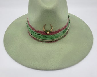 The Gypsy *** Drifter Mint Custom Wide Brim Hat