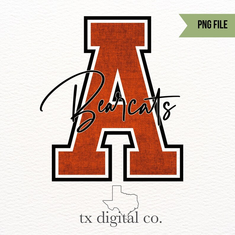 Aledo Texas ISD Bearcats PNG Digital Design Etsy