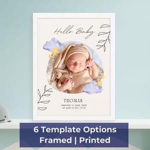 Personalized Baby Stats Nursery Poster: Newborn Gift, Baby Room Decor