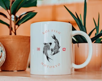 Koi Fisch Kaffeetasse: Japanische Keramik Teetasse, Bon Voyage Geschenk