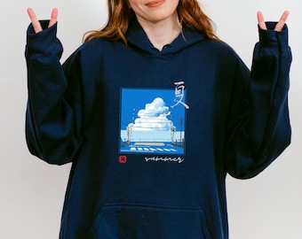 Sudadera con capucha de estilo japonés para amantes del arte de los pósteres kawaii, idea de regalo, sudadera de forro polar con caligrafía japonesa, regalo de cumpleaños festivo