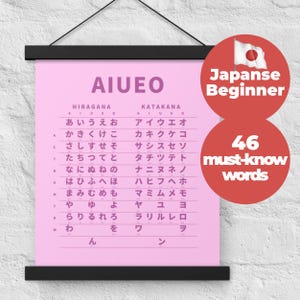 Japanese Hiragana Katakana Chart for Japanese beginner Hiragana Katakana Table For Studying Japanese Poster Arts Gift For Japanese Learner