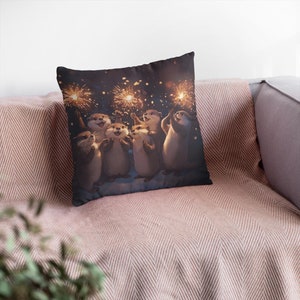 Otter Christmas, Süßes Kissen oder Kissenbezug, perfektes Geschenk für deine Lieben zu Weihnachten