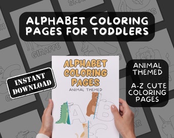 Páginas para colorear del alfabeto para niños pequeños, páginas para colorear ABC de animales imprimibles, hojas para colorear para niños pequeños, actividad del alfabeto animal, colorear para niños