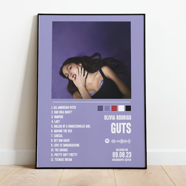 Wall poster Album, Olivia Rodrigo, Guts, Custom Album Cover, Music Poster, Album Poster, Album, Album Art, Digital Product,