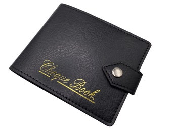 RoyalEM Black Bonded Leather Style Cheque Book Holder/Leather Style Cheque Book