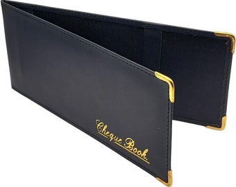 RoyalEM Blue Folding Leather StyleCheque Book Holder/Leather Style Cheque Book