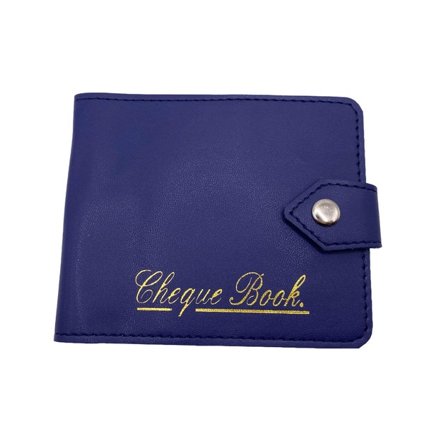 RoyalEM Blue Bonded Leather Style Cheque Book Holder /Leather Style Cheque Book