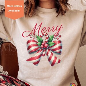 Weihnachten Kokette Bogen Sweatshirt, Weihnachten Bogen Shirt, fröhliche Kokette T Shirt, Vintage Bogen T-Shirt, niedlicher Winter Pullover, Weihnachtsgeschenk für Frauen