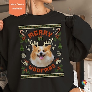 Custom Photo Ugly Christmas Dog Cat Sweatshirt, Dog Lover Sweater Christmas, Dog Face, Cat Owner Tee, Funny Pet Xmas,Holiday Pets Lover Gift