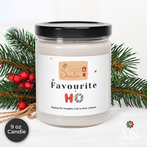 Santa&#39;s Favourite Ho Candle Gift, Christmas Scented Candle, Gifts For Her, Funny candle, Secret Santa Gift, Friendship Gift, Eco Friendly
