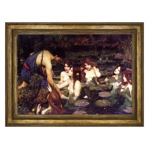 Waterhouse - Print. Hylas and the Nymphs. Mythology. Seductress. Water nymph, siren, mermaid, sea nymph, virgin | 600196