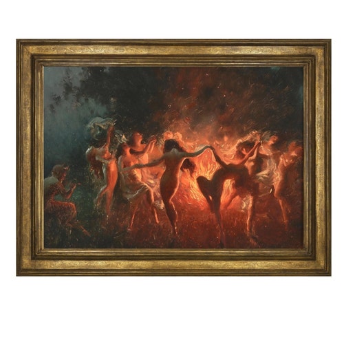 Danse du diable, danse de la sorcière, couleurs variées ! Reproduction d'art ! Art vintage, diable, sorcière, occulte, gothique, peinture, sombre - 19250